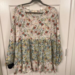 OTT Multicolor Floral Babydoll Blouse